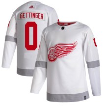 Detroit Red Wings Men's Tim Gettinger Adidas Authentic White 2020/21 Reverse Retro Jersey