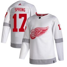 Detroit Red Wings Men's Daniel Sprong Adidas Authentic White 2020/21 Reverse Retro Jersey