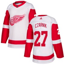 Detroit Red Wings Youth Austin Czarnik Adidas Authentic White Jersey