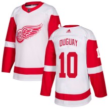Detroit Red Wings Youth Ron Duguay Adidas Authentic White Jersey