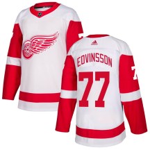 Detroit Red Wings Youth Simon Edvinsson Adidas Authentic White Jersey