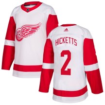 Detroit Red Wings Youth Joe Hicketts Adidas Authentic White Jersey