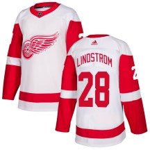 Detroit Red Wings Youth Gustav Lindstrom Adidas Authentic White Jersey