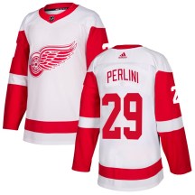 Detroit Red Wings Youth Brendan Perlini Adidas Authentic White Jersey