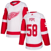 Detroit Red Wings Youth David Pope Adidas Authentic White Jersey