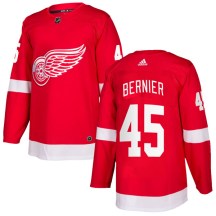 Detroit Red Wings Youth Jonathan Bernier Adidas Authentic Red Home Jersey