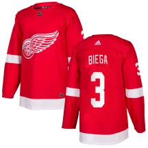 Detroit Red Wings Youth Alex Biega Adidas Authentic Red Home Jersey