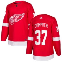 Detroit Red Wings Youth J.T. Compher Adidas Authentic Red Home Jersey