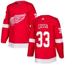 Detroit Red Wings Youth Sebastian Cossa Adidas Authentic Red Home Jersey