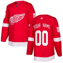 Detroit Red Wings Youth Custom Adidas Authentic Red Custom Home Jersey