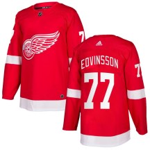 Detroit Red Wings Youth Simon Edvinsson Adidas Authentic Red Home Jersey