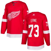 Detroit Red Wings Youth Adam Erne Adidas Authentic Red Home Jersey