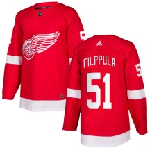 Detroit Red Wings Youth Valtteri Filppula Adidas Authentic Red Home Jersey