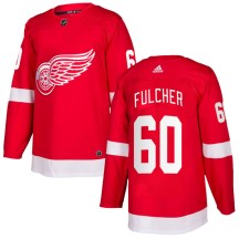 Detroit Red Wings Youth Kaden Fulcher Adidas Authentic Red Home Jersey