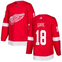 Detroit Red Wings Youth Danny Gare Adidas Authentic Red Home Jersey