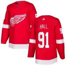 Detroit Red Wings Youth Curtis Hall Adidas Authentic Red Home Jersey