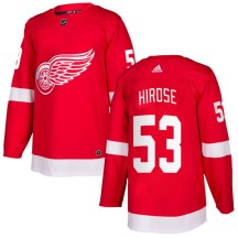 Detroit Red Wings Youth Taro Hirose Adidas Authentic Red Home Jersey