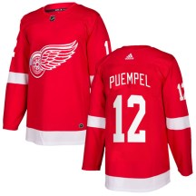 Detroit Red Wings Youth Matt Puempel Adidas Authentic Red Home Jersey