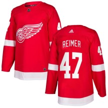 Detroit Red Wings Youth James Reimer Adidas Authentic Red Home Jersey