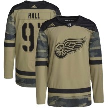 Detroit Red Wings Men's Curtis Hall Adidas Authentic Camo Military Appreciation Practice Jersey