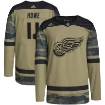 Detroit Red Wings Men's Mark Howe Adidas Authentic Camo Military Appreciation Practice Jersey