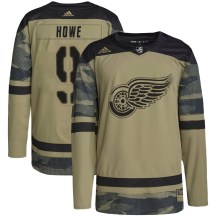 Detroit Red Wings Men's Gordie Howe Adidas Authentic Camo Military Appreciation Practice Jersey