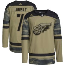 Detroit Red Wings Men's Ted Lindsay Adidas Authentic Camo Military Appreciation Practice Jersey