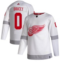Detroit Red Wings Youth Alexandre Doucet Adidas Authentic White 2020/21 Reverse Retro Jersey