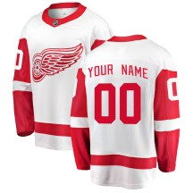 Detroit Red Wings Youth Custom Fanatics Branded Breakaway White Custom Away Jersey
