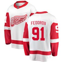 Detroit Red Wings Youth Sergei Fedorov Fanatics Branded Breakaway White Away Jersey