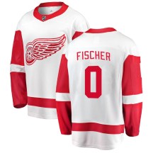 Detroit Red Wings Youth Christian Fischer Fanatics Branded Breakaway White Away Jersey