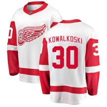 Detroit Red Wings Youth Justin Kowalkoski Fanatics Branded Breakaway White Away Jersey