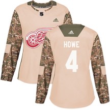 Detroit Red Wings Women's Mark Howe Adidas Authentic Camo Veterans Day Practice Jersey