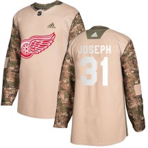 Detroit Red Wings Men's Curtis Joseph Adidas Authentic Camo Veterans Day Practice Jersey