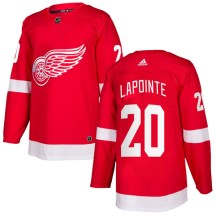 Detroit Red Wings Men's Martin Lapointe Adidas Authentic Red Home Jersey