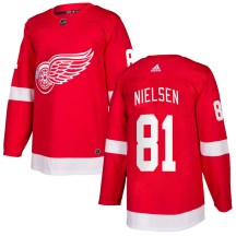 Detroit Red Wings Men's Frans Nielsen Adidas Authentic Red Home Jersey