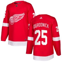 Detroit Red Wings Men's John Ogrodnick Adidas Authentic Red Home Jersey