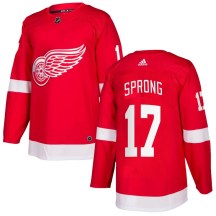 Detroit Red Wings Men's Daniel Sprong Adidas Authentic Red Home Jersey