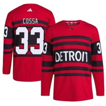 Detroit Red Wings Men's Sebastian Cossa Adidas Authentic Red Reverse Retro 2.0 Jersey