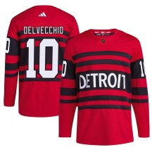 Detroit Red Wings Men's Alex Delvecchio Adidas Authentic Red Reverse Retro 2.0 Jersey