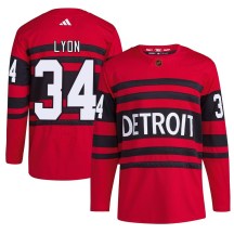 Detroit Red Wings Men's Alex Lyon Adidas Authentic Red Reverse Retro 2.0 Jersey