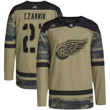 Detroit Red Wings Youth Austin Czarnik Adidas Authentic Camo Military Appreciation Practice Jersey