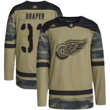 Detroit Red Wings Youth Kris Draper Adidas Authentic Camo Military Appreciation Practice Jersey