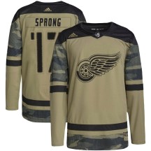 Detroit Red Wings Youth Daniel Sprong Adidas Authentic Camo Military Appreciation Practice Jersey