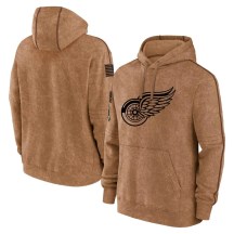 Detroit Red Wings Youth Brown 2023 Salute to Service Club Pullover Hoodie