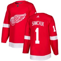 Detroit Red Wings Men's Terry Sawchuk Adidas Authentic Red Jersey