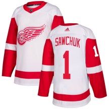 Detroit Red Wings Men's Terry Sawchuk Adidas Authentic White Jersey