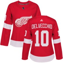 Detroit Red Wings Women's Alex Delvecchio Adidas Authentic Red Home Jersey