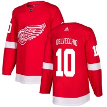 Detroit Red Wings Youth Alex Delvecchio Adidas Authentic Red Home Jersey