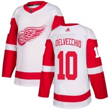 Detroit Red Wings Youth Alex Delvecchio Adidas Authentic White Away Jersey